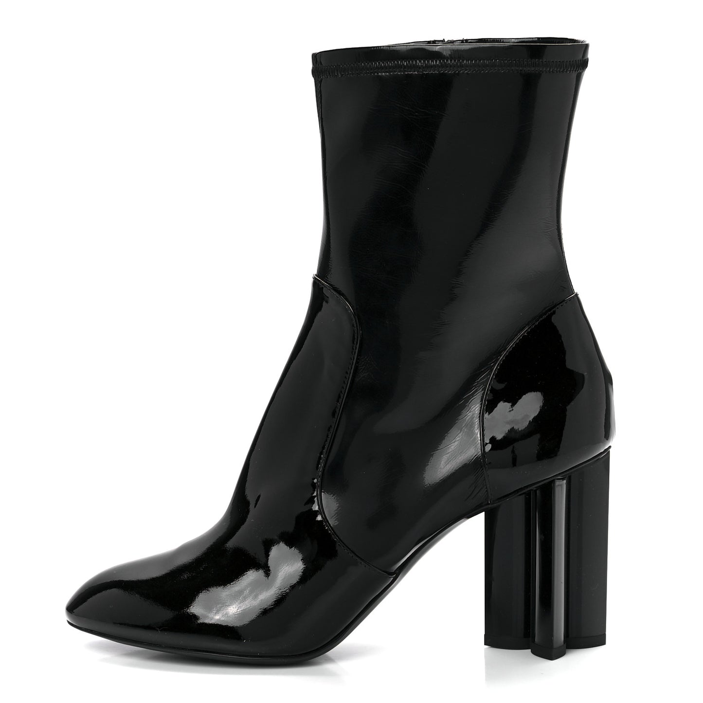 Patent Silhouette Ankle Boots 40 Black