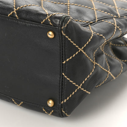 Chanel Calfskin Contrast Stitch Surpique Tote Black 9 of 12