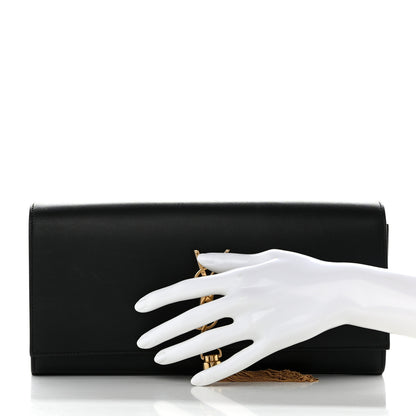 Saint Laurent Calfskin Classic Monogram Tassel Clutch Black 2 of 7