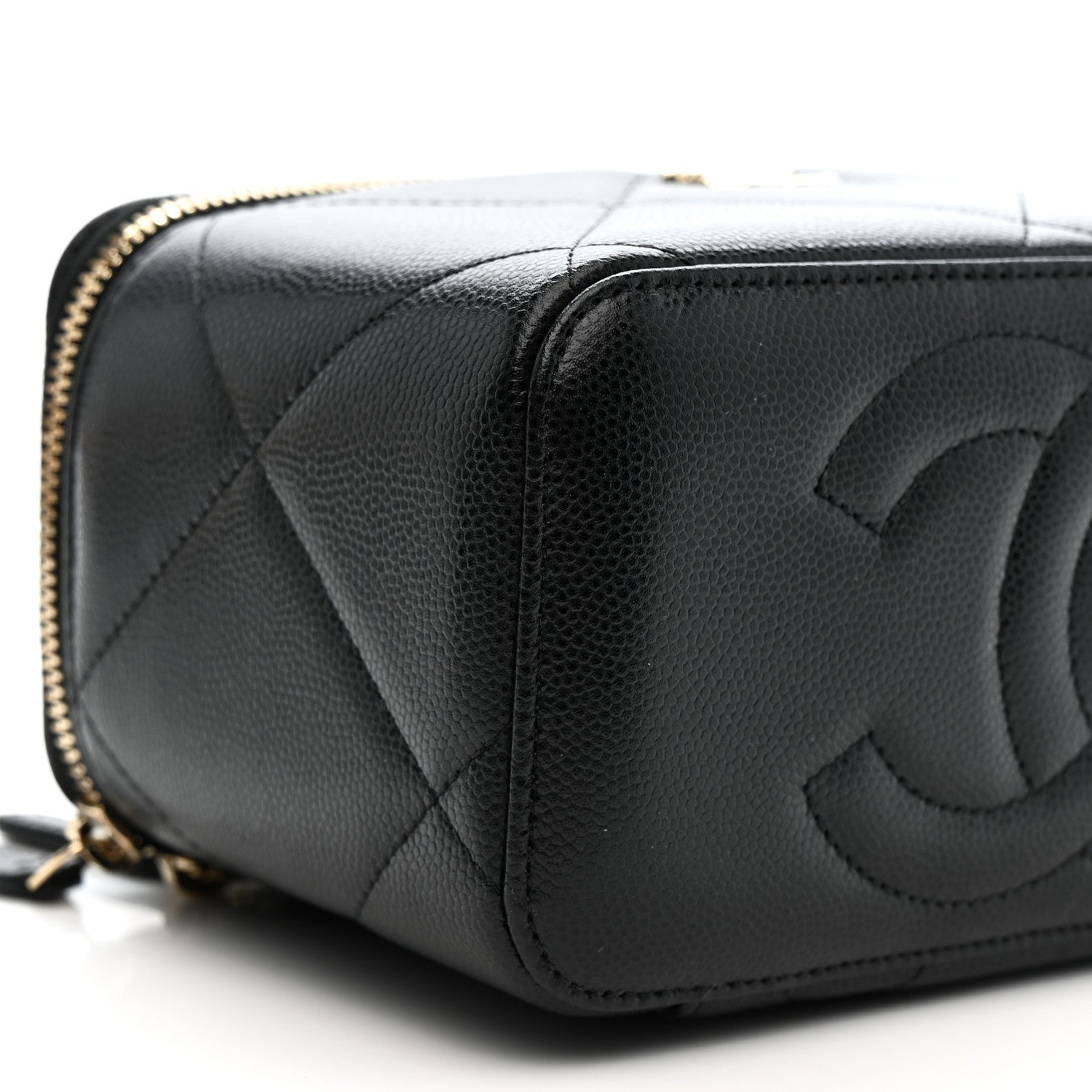 Chanel Caviar Quilted Top Handle Long Vanity Black 10 of 12