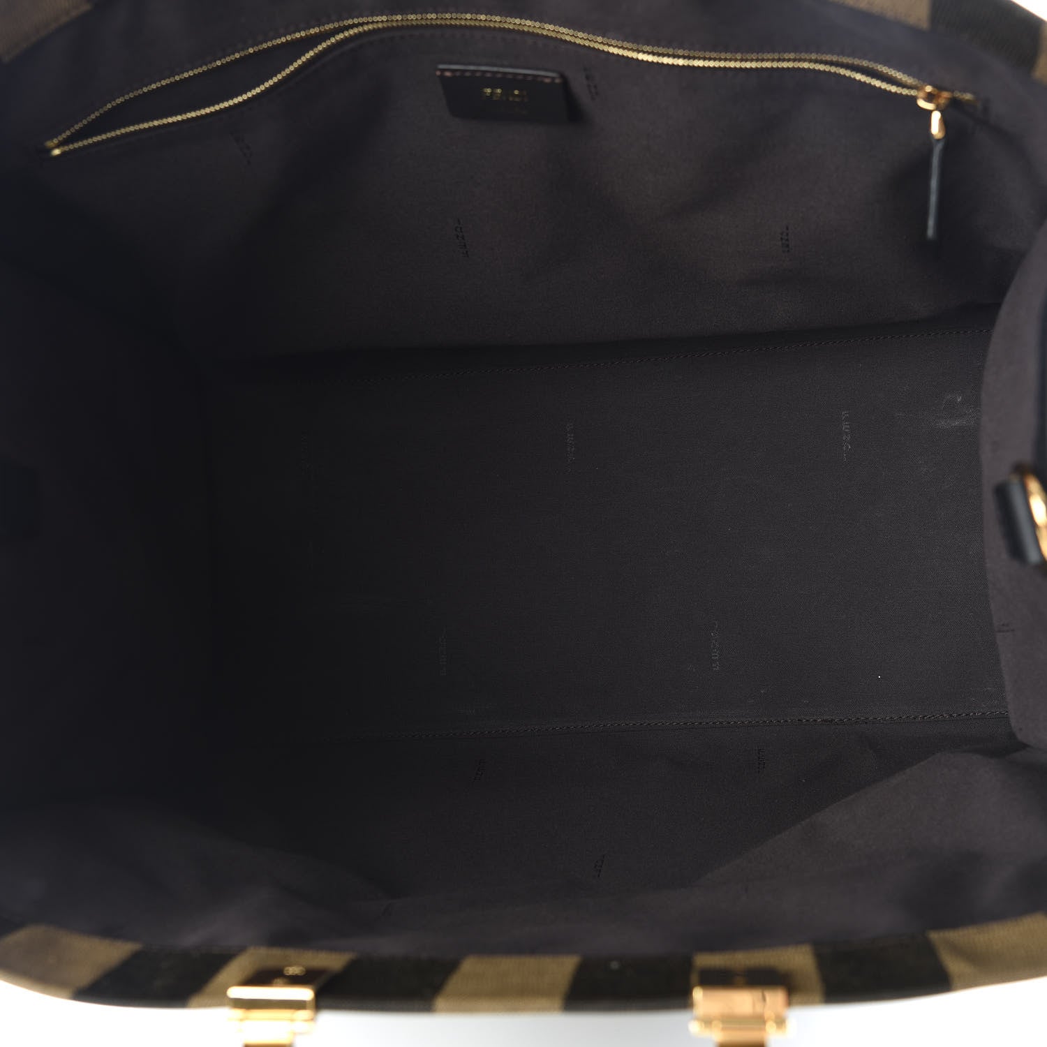 Fendi Fabric Jacquard Vitello Seta Plexiglass Pequin Gingham Large Fendi Sunshine Shopper Tote Tobacco Moro Black 4 of 11