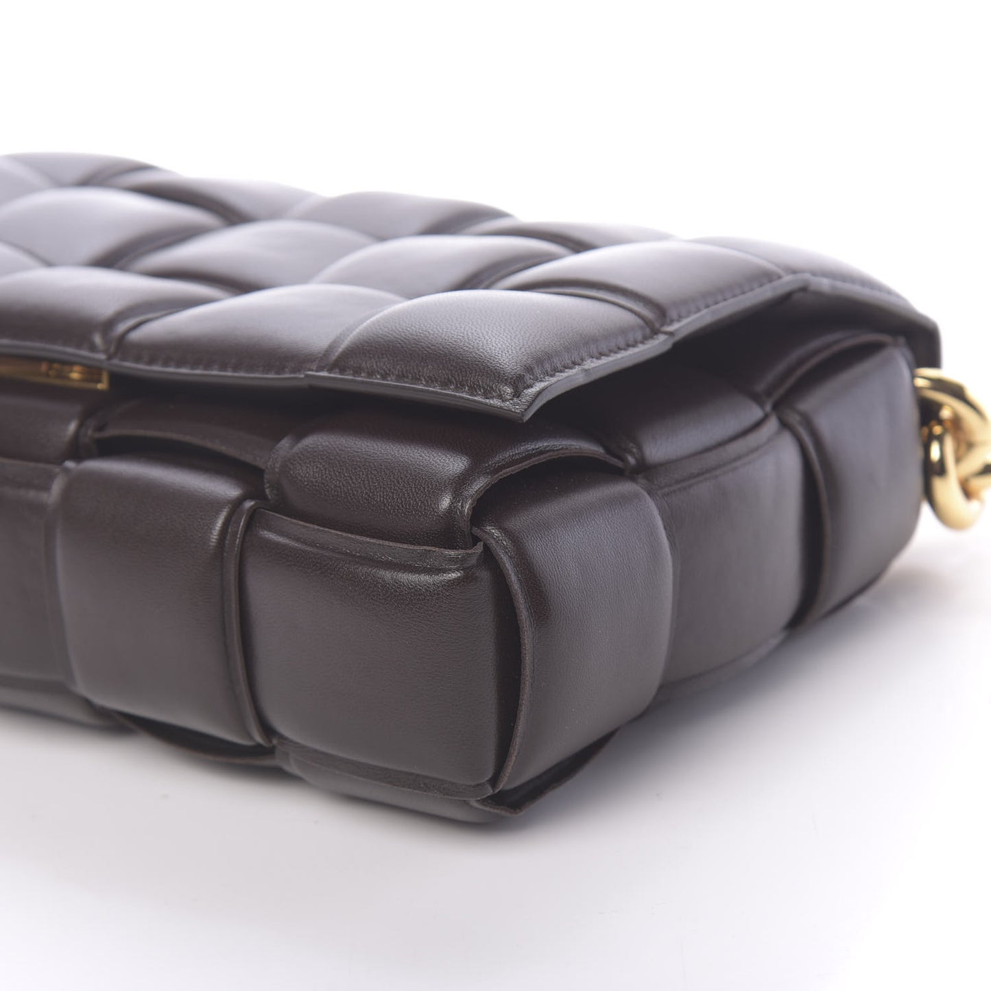Lambskin Maxi Intreccio Padded Chain Cassette Crossbody Bag Black