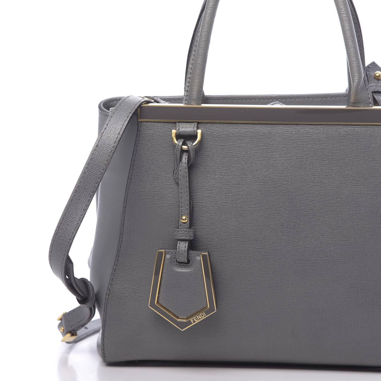 Fendi Vitello Elite Petite 2Jours Tote Grigio Grigio Chiaro 9 of 16