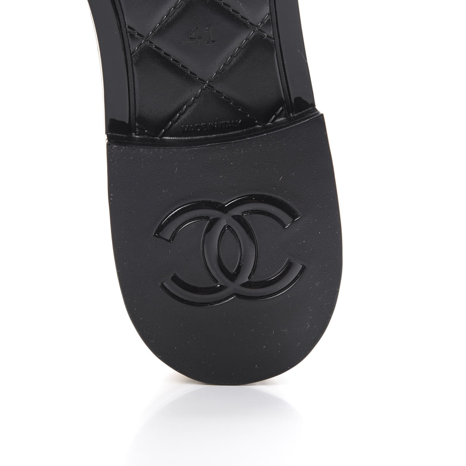 Chanel Rubber Rain Boots 41 Ivory Black 6 of 11