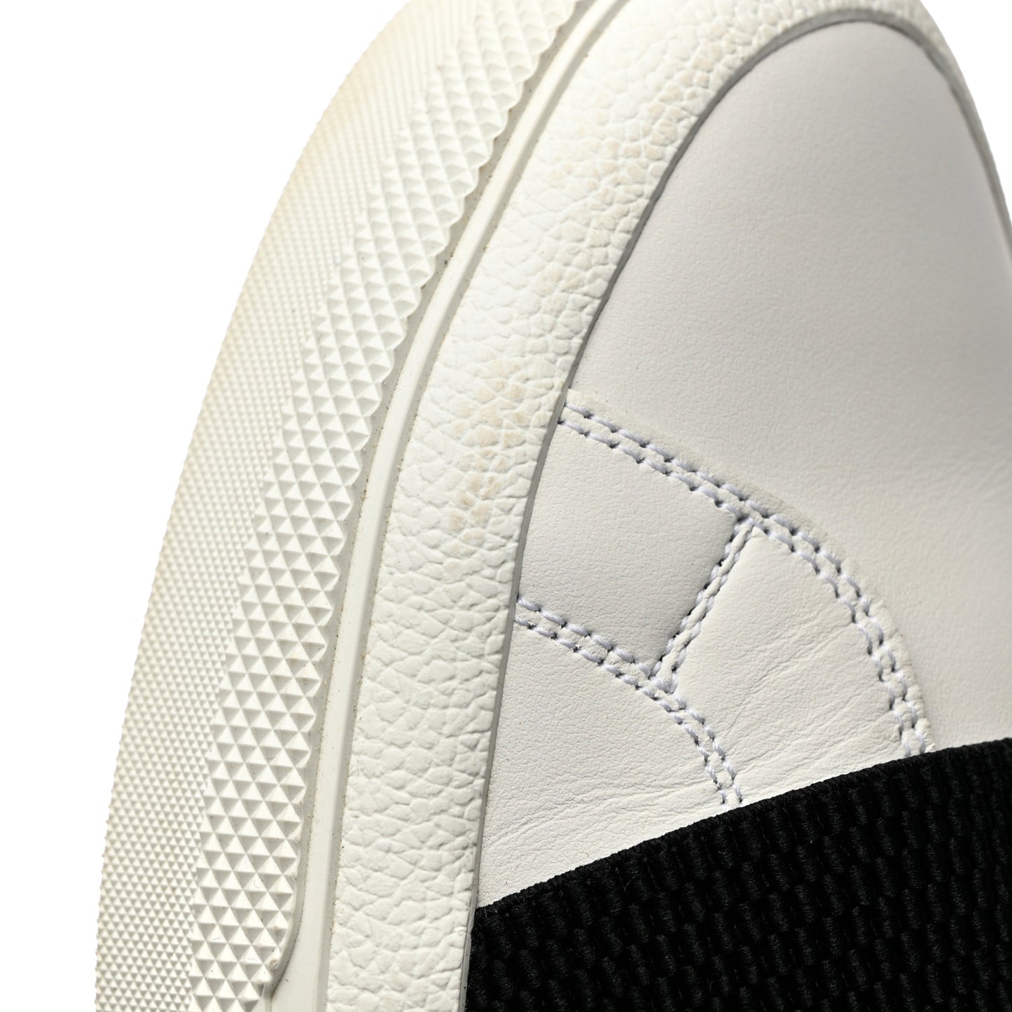Calfskin Band Logo Womens Urban Street Sneakers 39.5 White Black