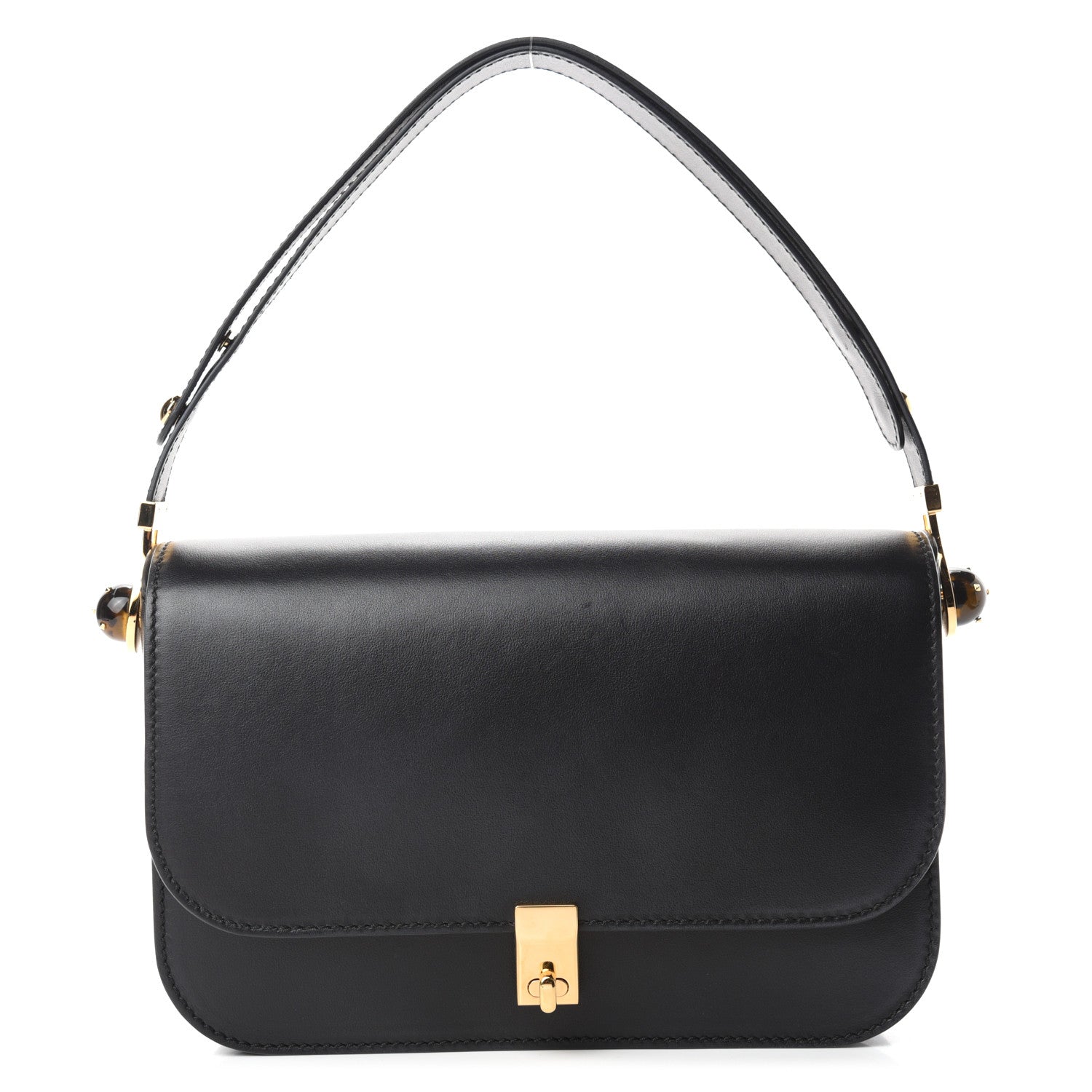 Valentino Garavani Vitello Turnlock Flap Shoulder Bag Black 1 of 10