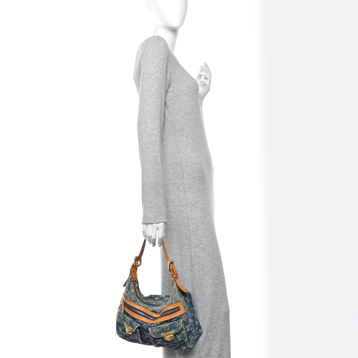 Louis Vuitton Monogram Denim Baggy PM Blue 2 of 12
