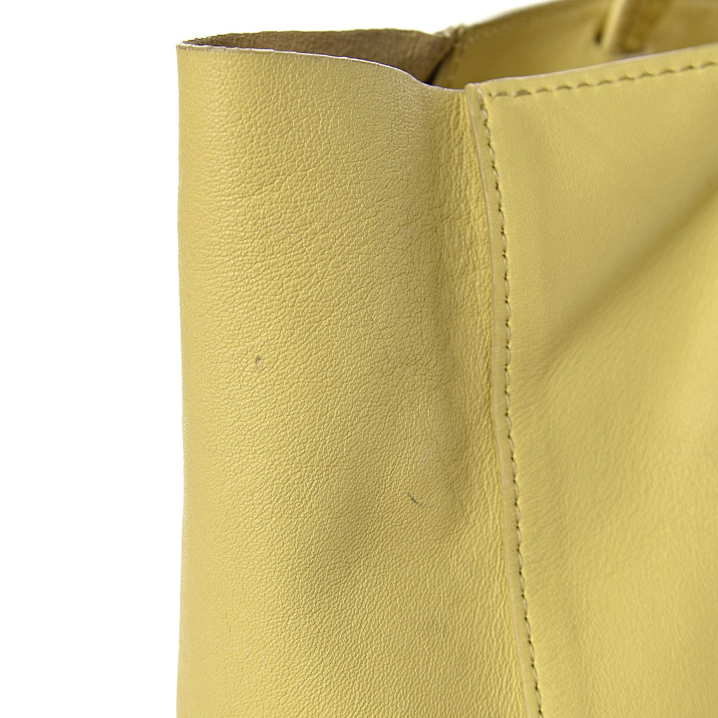 Smooth Lambskin Small Vertical Bi-Cabas Beige Yellow