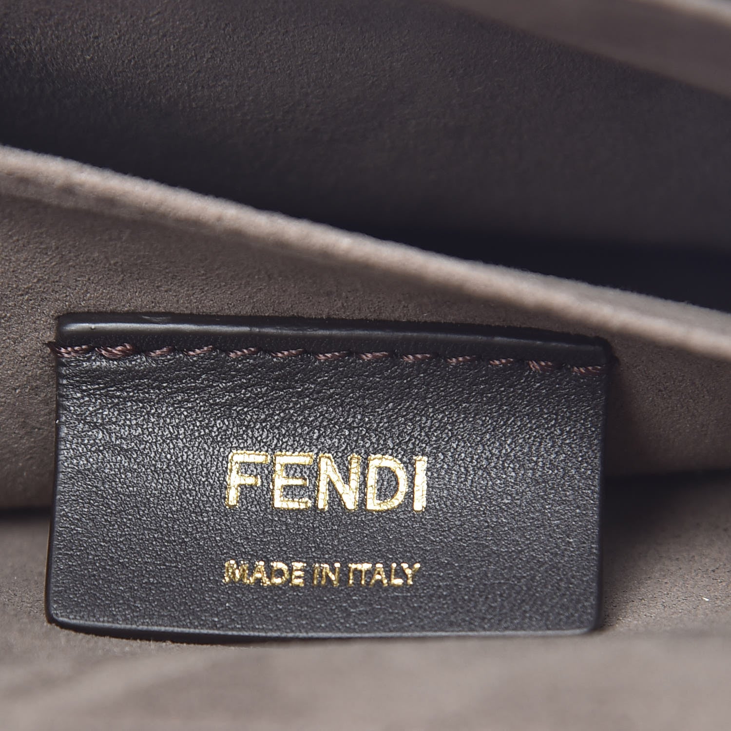 Fendi Vitello Grace Glazed Fabric FF 1974 Double F Shoulder Bag Caramello Mogano Panna 8 of 12