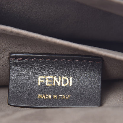 Fendi Vitello Grace Glazed Fabric FF 1974 Double F Shoulder Bag Caramello Mogano Panna 8 of 12