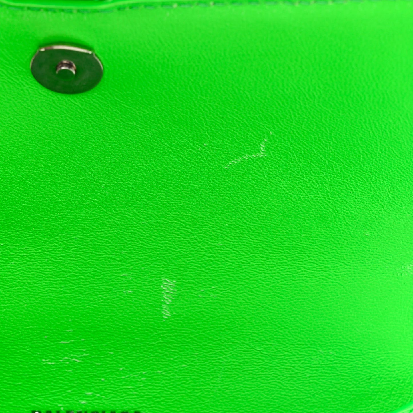 Shiny Calfskin Strass Crocodile Embossed Hourglass Top Handle Bag XS Fluo Green