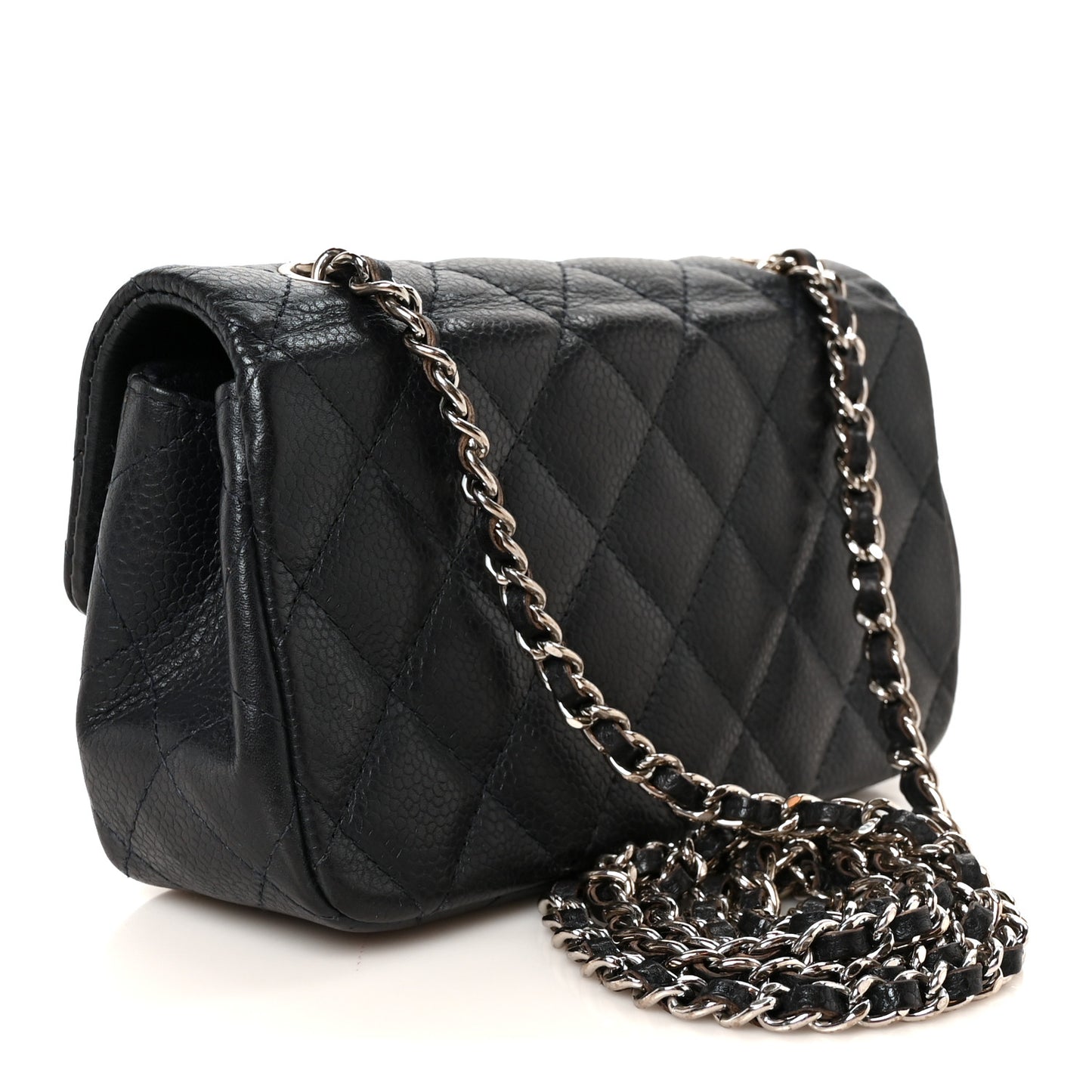 Caviar Quilted Extra Mini Flap Blue