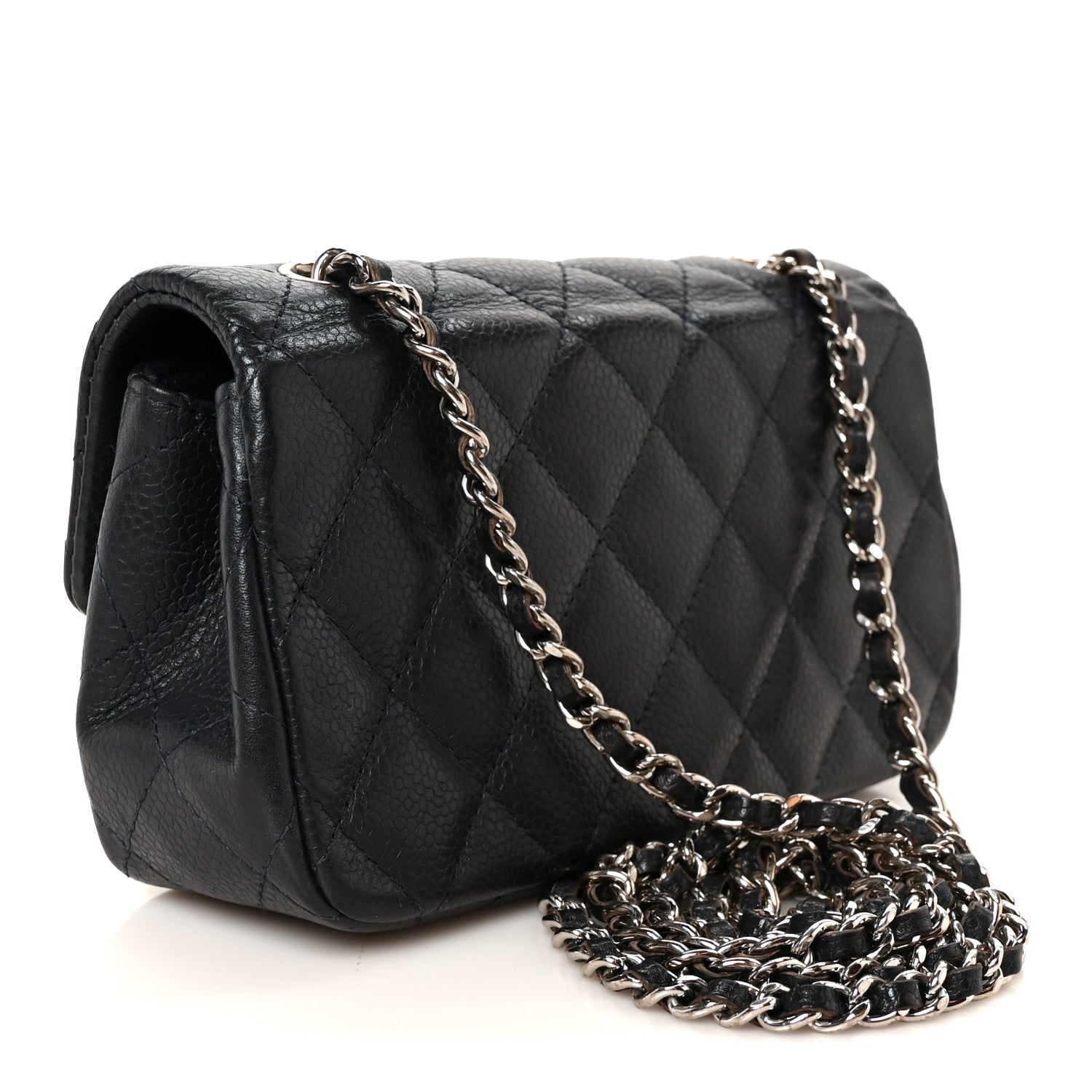 Chanel Caviar Quilted Extra Mini Flap Blue 3 of 11