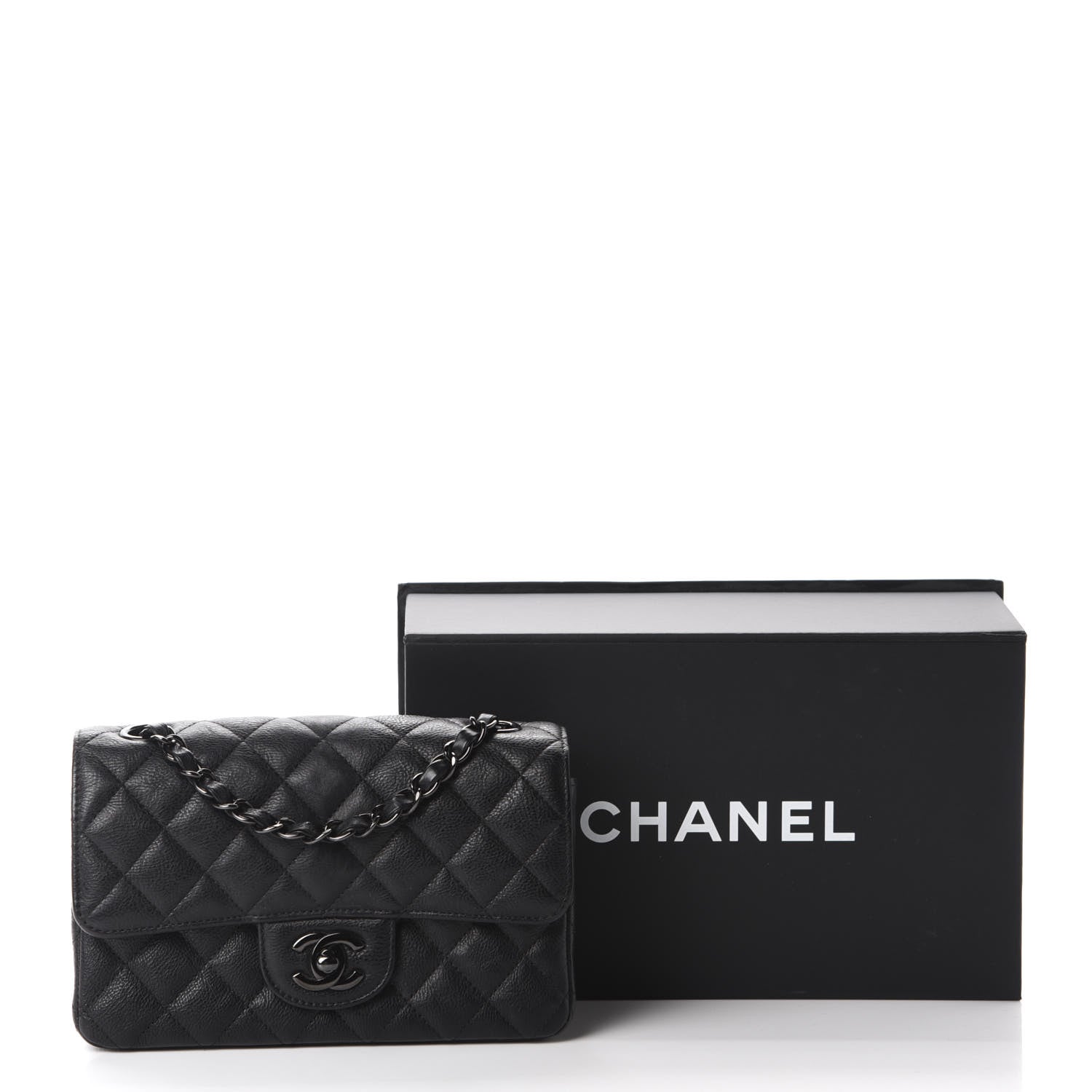 Chanel Crumpled Calfskin Quilted Mini Rectangular Flap So Black 13 of 13