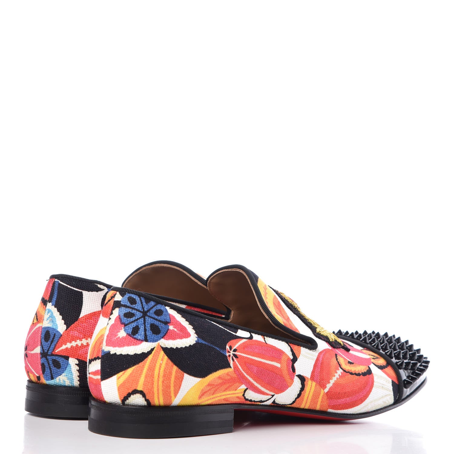 Christian Louboutin Canvas Patent Mens Harvanana Hawaii Spikes Flats 42.5 Multicolor 4 of 7