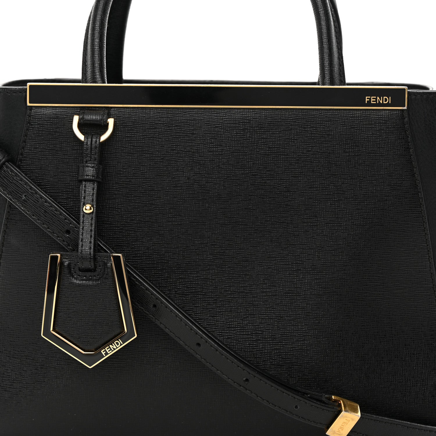 Fendi Vitello Elite Petite 2Jours Tote Black 8 of 17