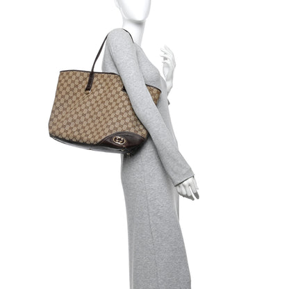 Gucci Monogram Large New Britt Tote Brown 2 of 10