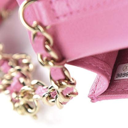 Chanel Caviar Quilted Crystal CC Airpods Pro and Phone Case With Chain Pink 11 of 13
