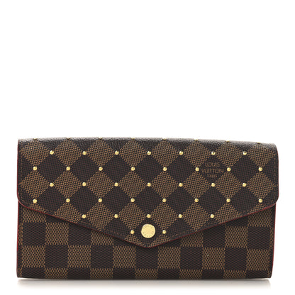 Louis Vuitton Damier Ebene Studded Sarah Wallet NM Cherry 1 of 6