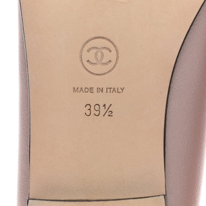 Chanel Lambskin Grosgrain Cap Toe CC Ballerina Flats 39.5 Pink Black 6 of 8