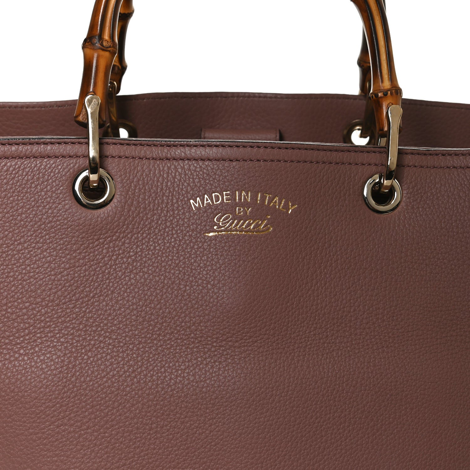 Gucci Pebbled Calfskin Large Bamboo Shopper Tote Rosy Phard 8 of 10