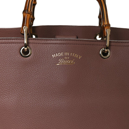 Gucci Pebbled Calfskin Large Bamboo Shopper Tote Rosy Phard 8 of 10
