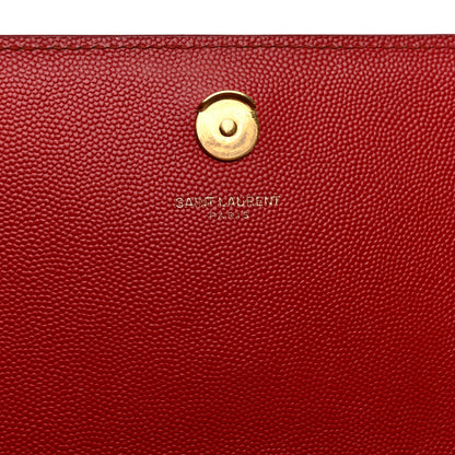 Saint Laurent Grain De Poudre Medium Monogram Kate Satchel Red 10 of 10