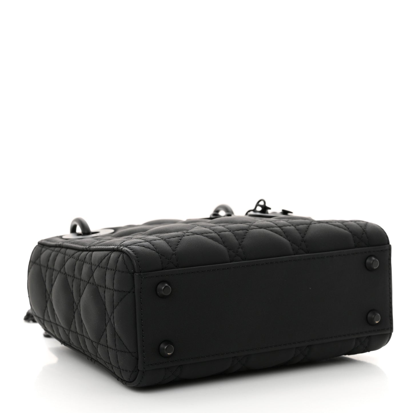 Ultra Matte Calfskin Cannage Mini Lady Dior Black