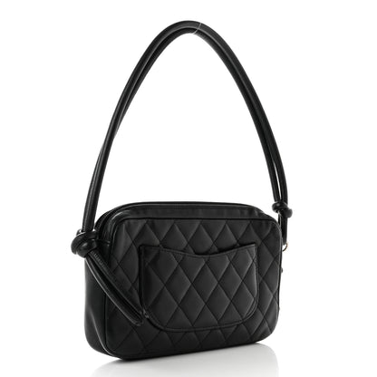 Chanel Calfskin Quilted Cambon Pochette Black White 3 of 9