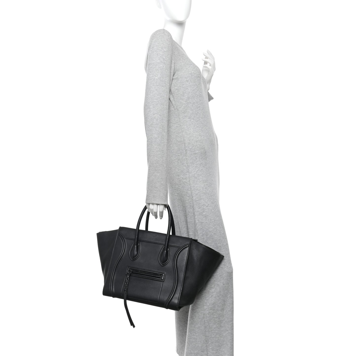 Smooth Calfskin Medium Phantom Luggage Black