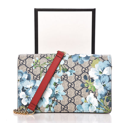 Gucci GG Supreme Monogram Blooms Chain Wallet Blue 10 of 10