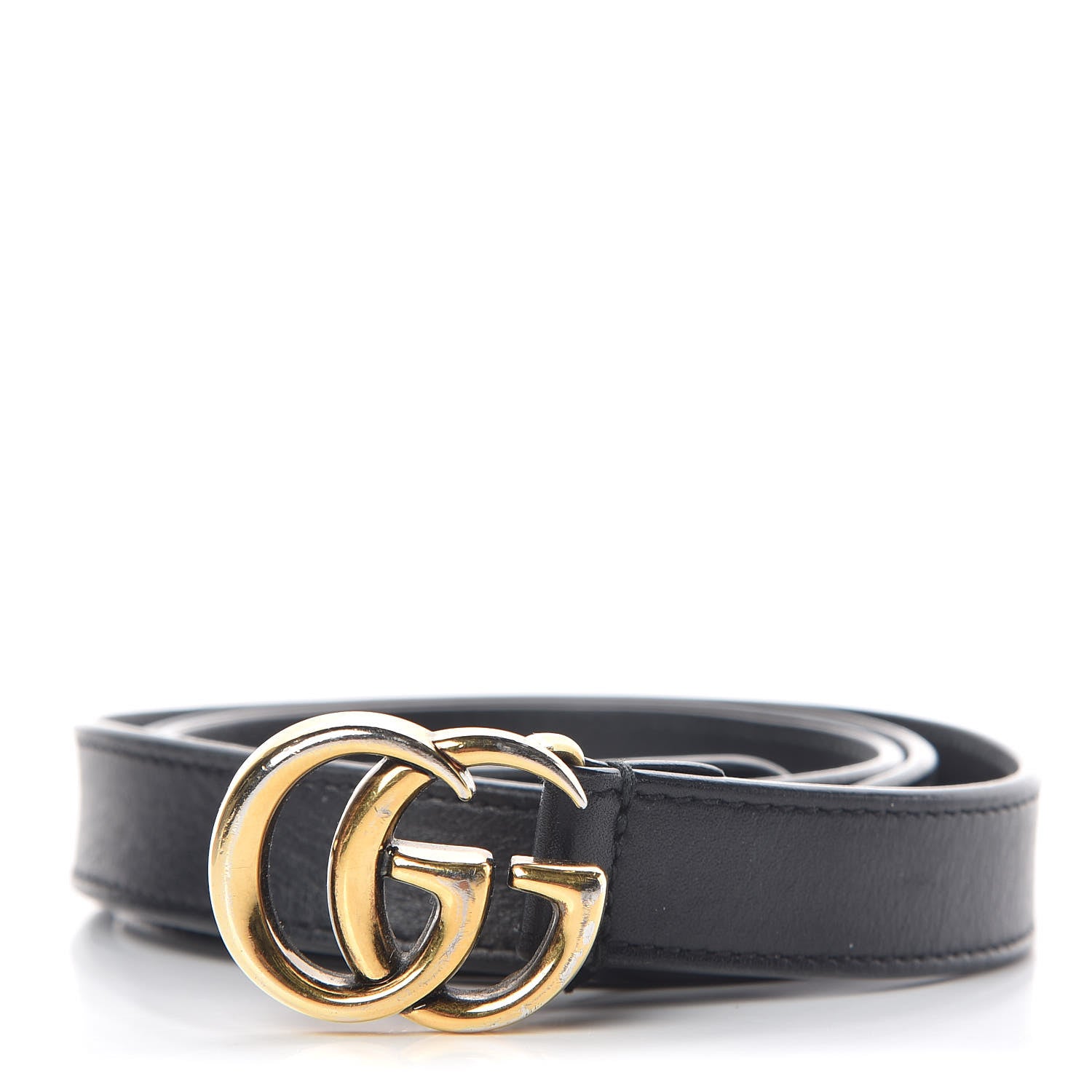 Gucci Calfskin Double G 20mm Belt 85 34 Black 1 of 7