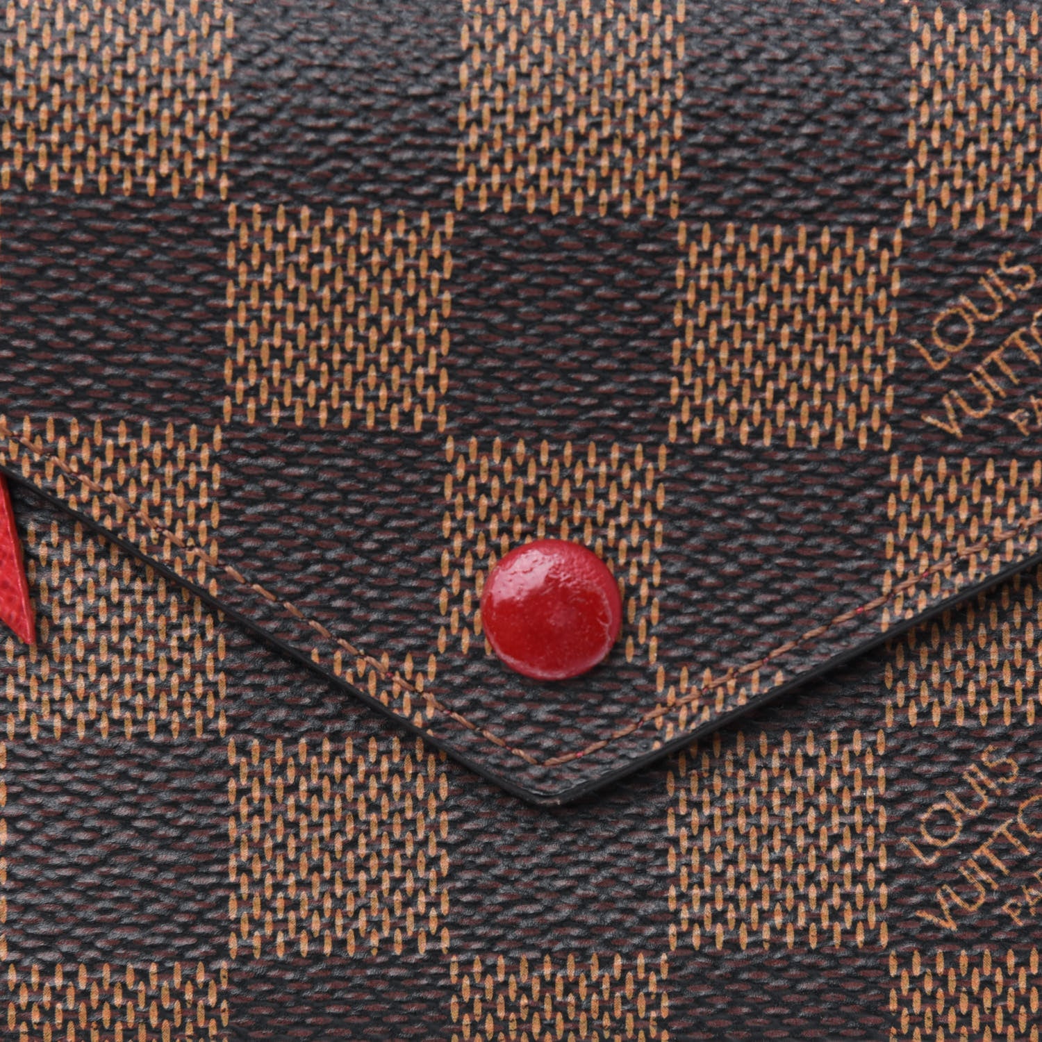 Louis Vuitton Damier Ebene Victorine Wallet Red 11 of 12