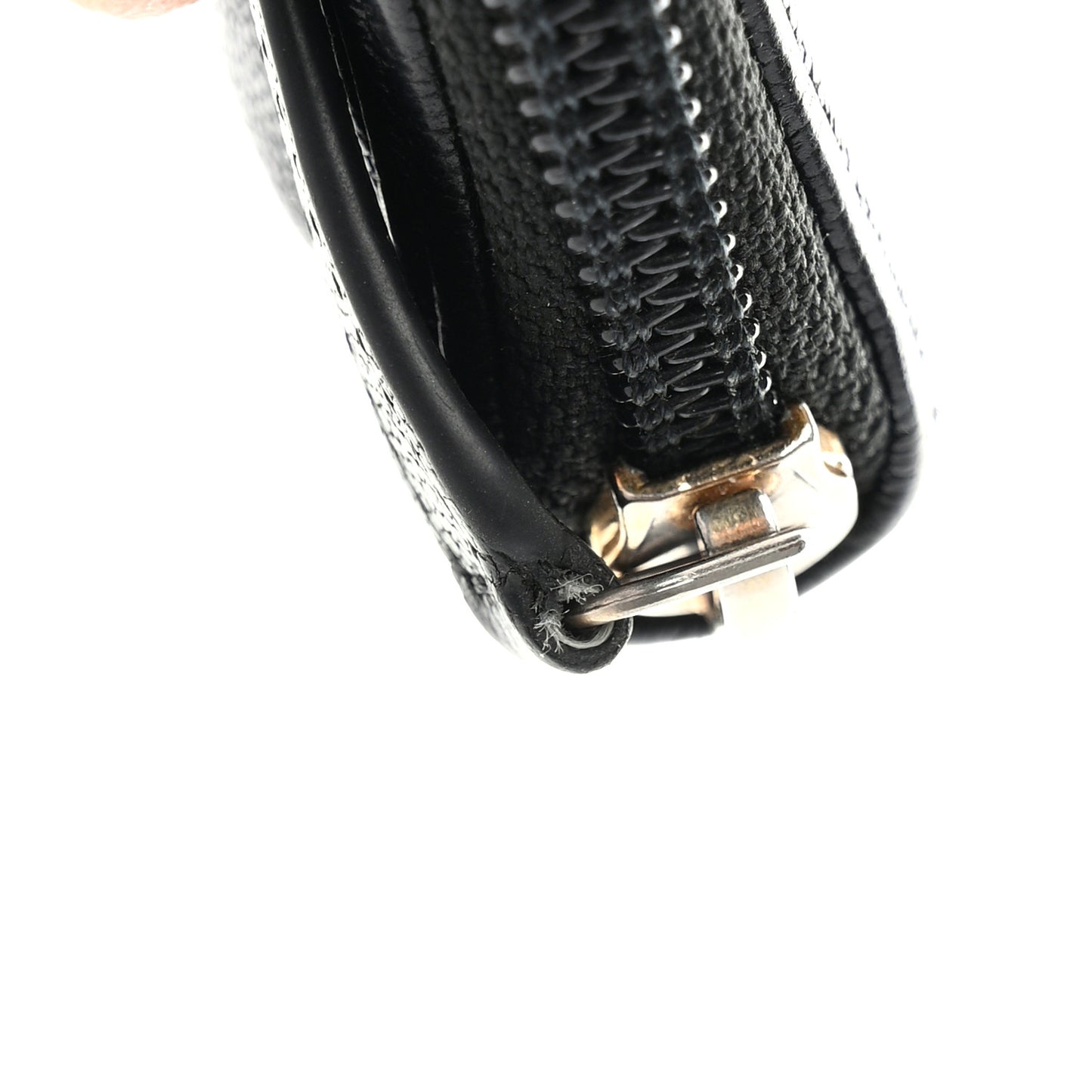 Caviar Quilted Boy Zip Around Coin Purse Wallet Black