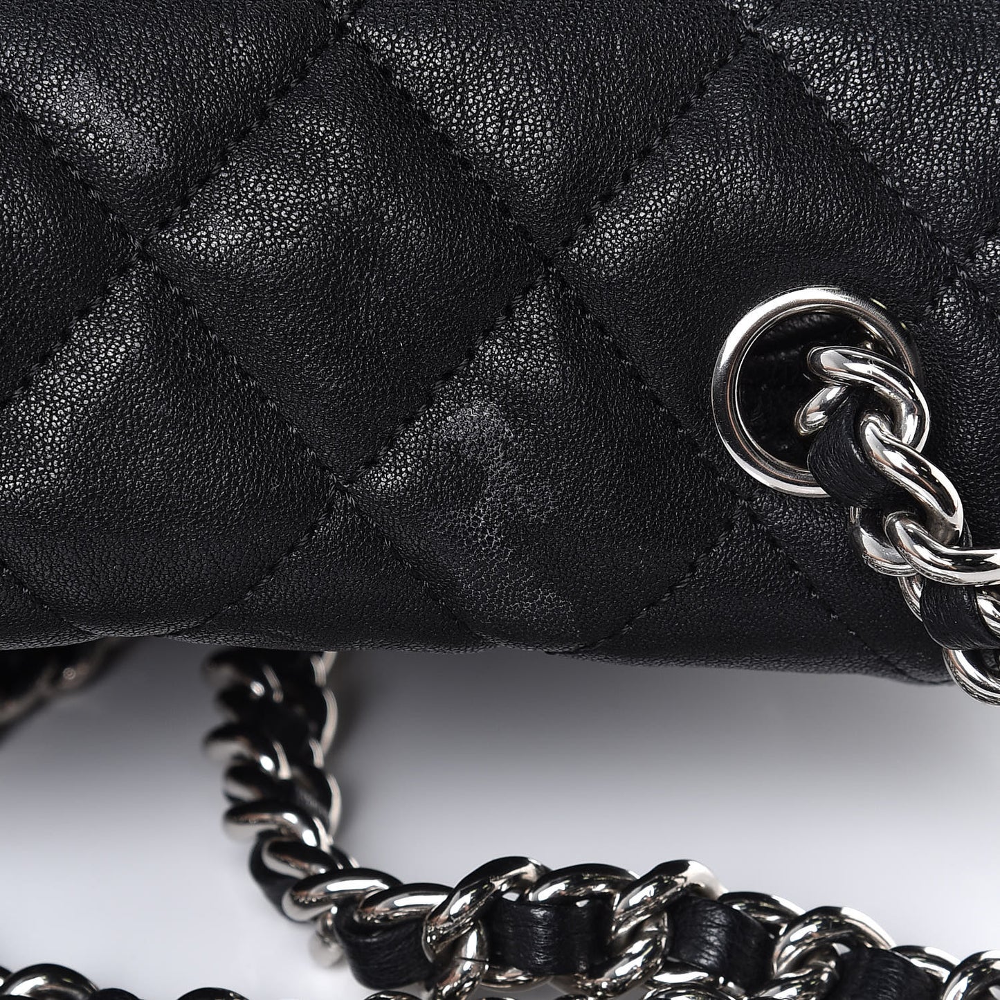 Washed Lambskin Mini Chain Around Messenger Black