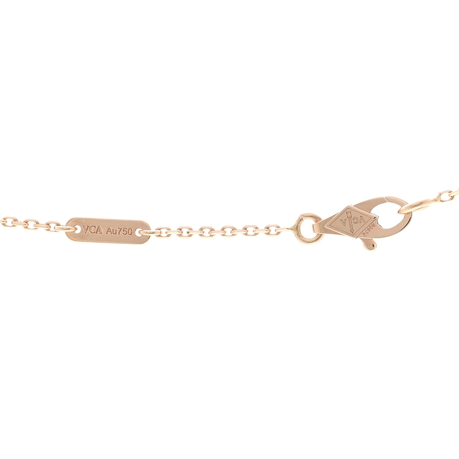 Van Cleef & Arpels 18K Rose Gold Carnelian Sweet Alhambra Pendant Necklace 4 of 6