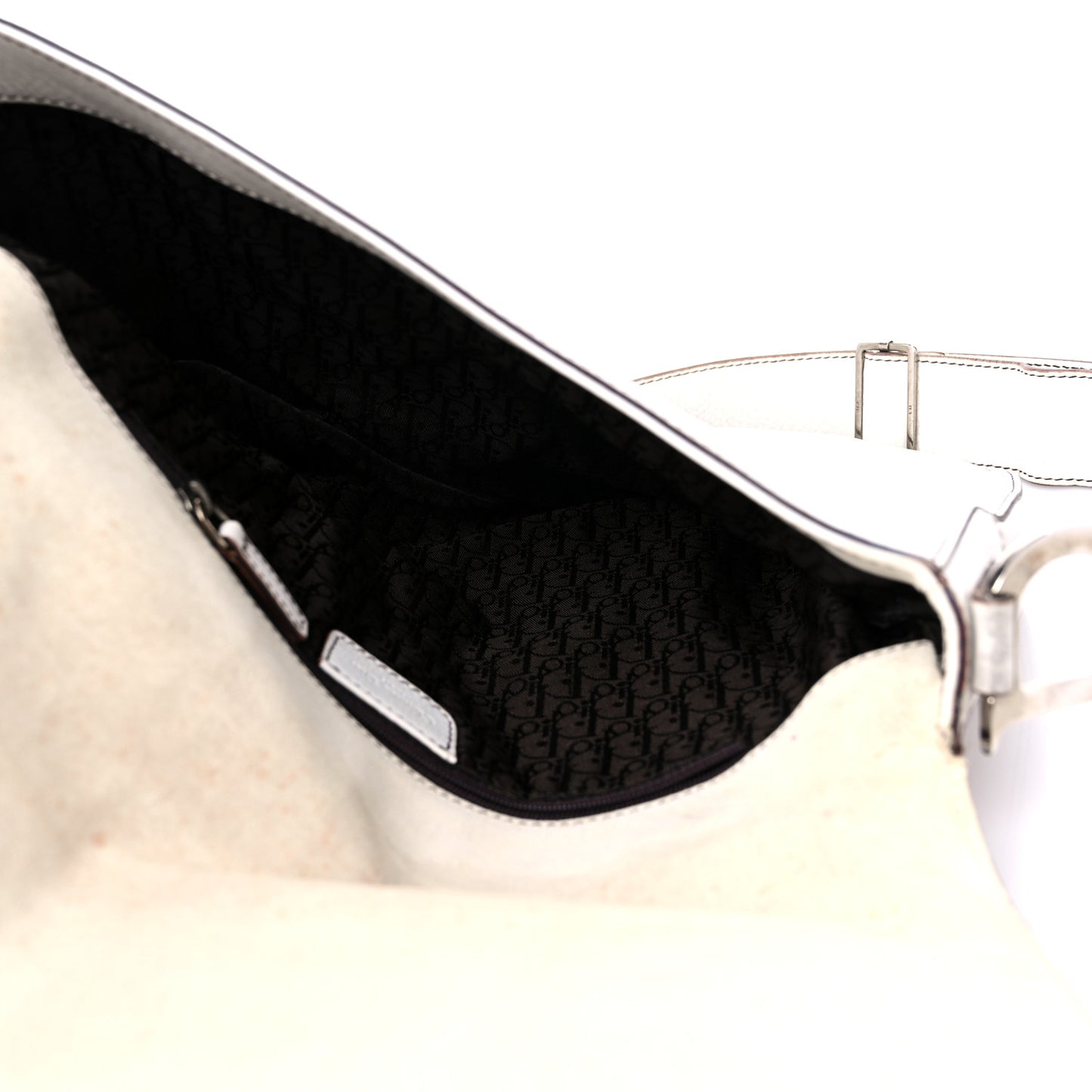 Calfskin Baudrier Saddle Bag White
