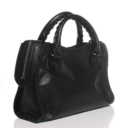 Balenciaga Matte Goatskin Rubber Covered Classic Hardware Mini City Black 3 of 12