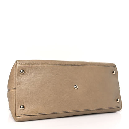 Gucci Pebbled Calfskin Small Soho Top Handle Satchel Camelia 4 of 9