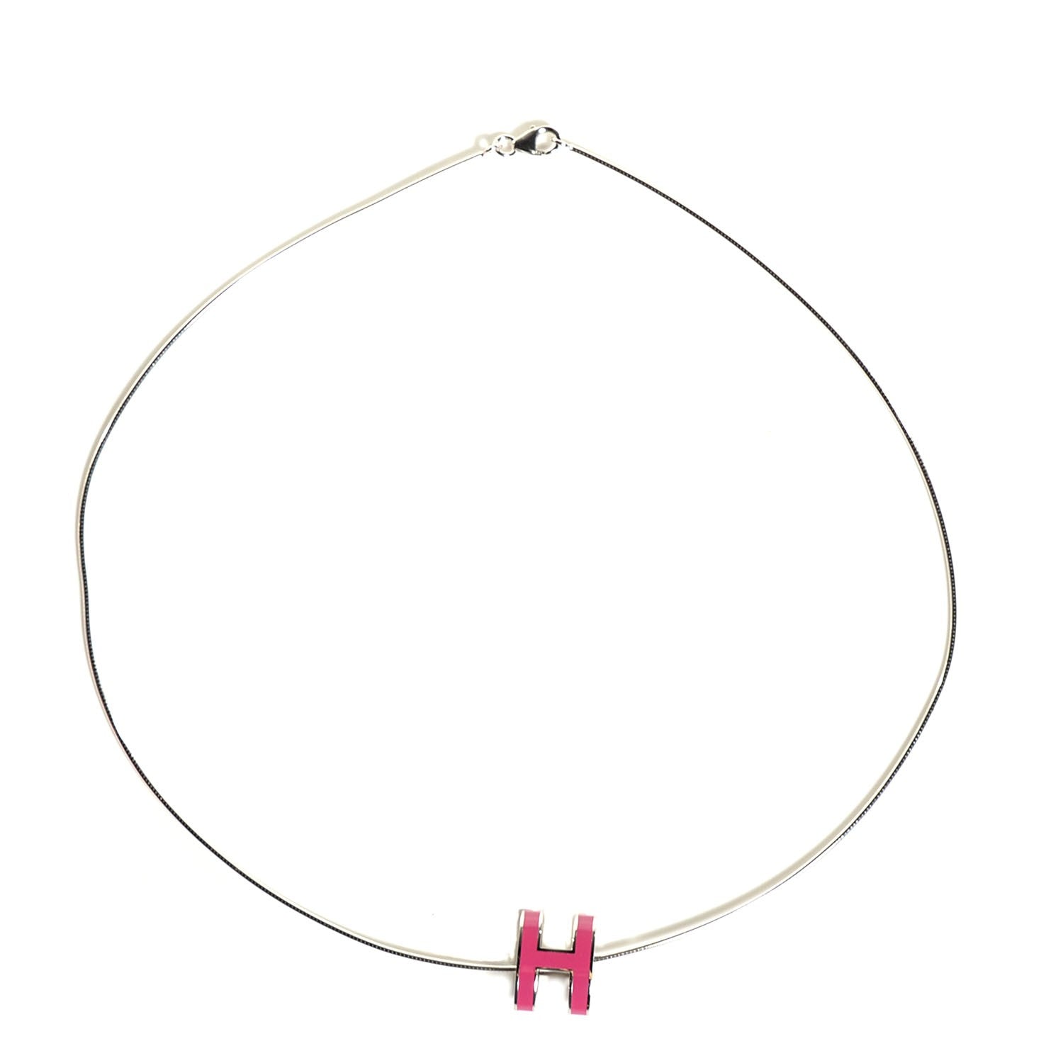 Hermes Palladium Pop H Pendant Necklace Rose Indien 1 of 7