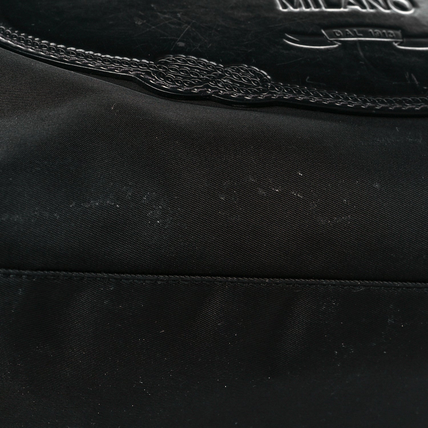 Prada Tessuto Nylon Calfskin Logo Shoulder Bag Black 13 of 18