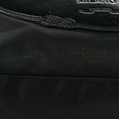 Prada Tessuto Nylon Calfskin Logo Shoulder Bag Black 13 of 18