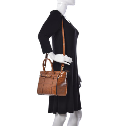 Mulberry Crocodile Embossed Calfskin Small Zipped Bayswater Mustard Yellow 2 of 9