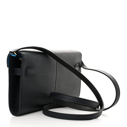 Hermes Epsom Casaque Kelly Wallet To Go Black Bleu Indigo Bleu Frida 3 of 12