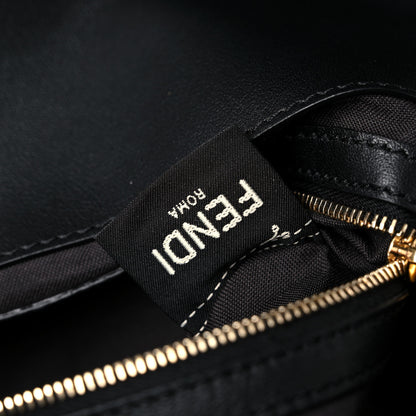 Fendi Shearling Vitello Dolce Macro FF 1974 Baguette Tobacco Black 7 of 10