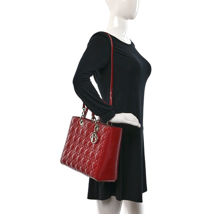 Christian Dior Patent Cannage Large Lady Dior Red 2 of 11