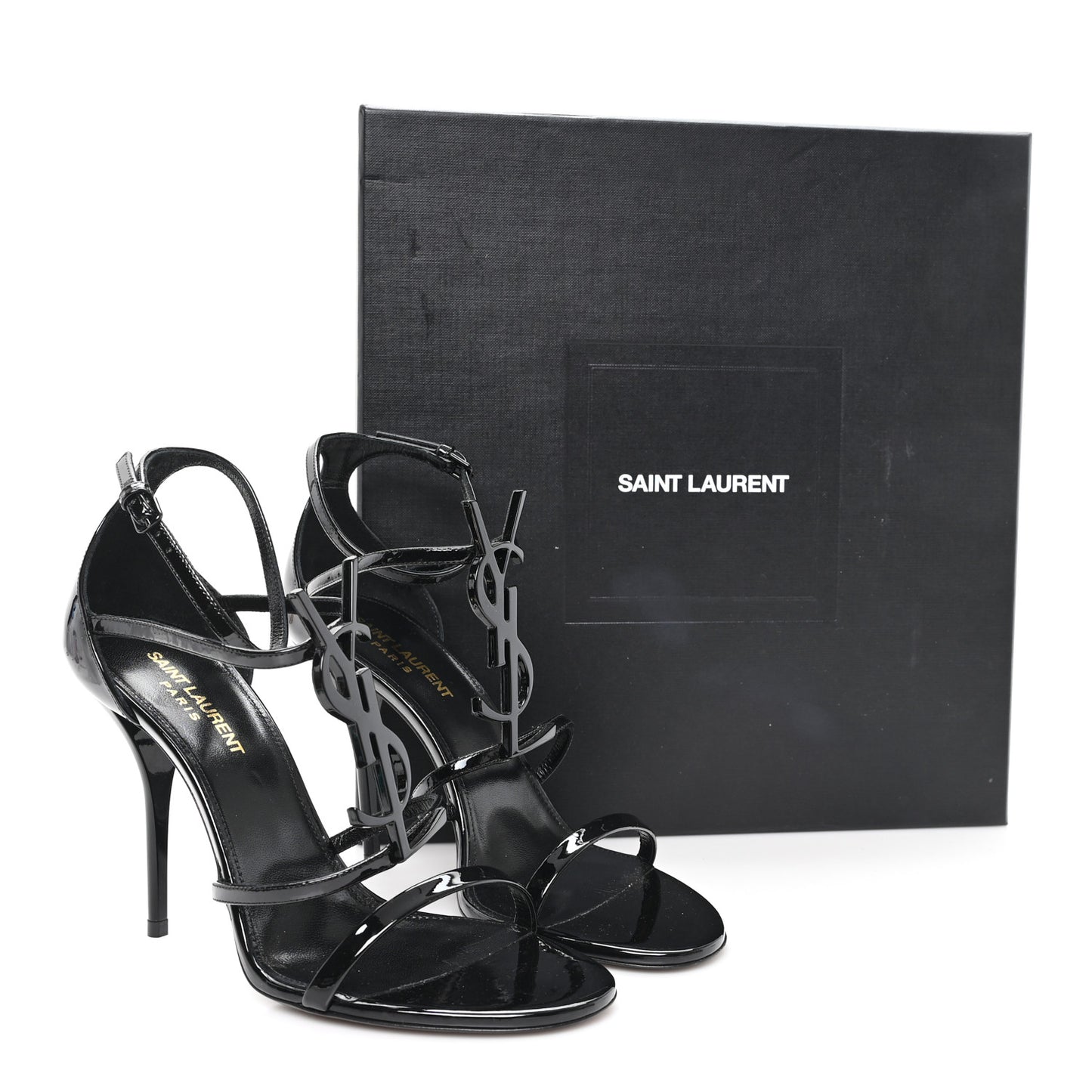 Patent Cassandra 100 Ankle Strap Sandals 38.5 Black