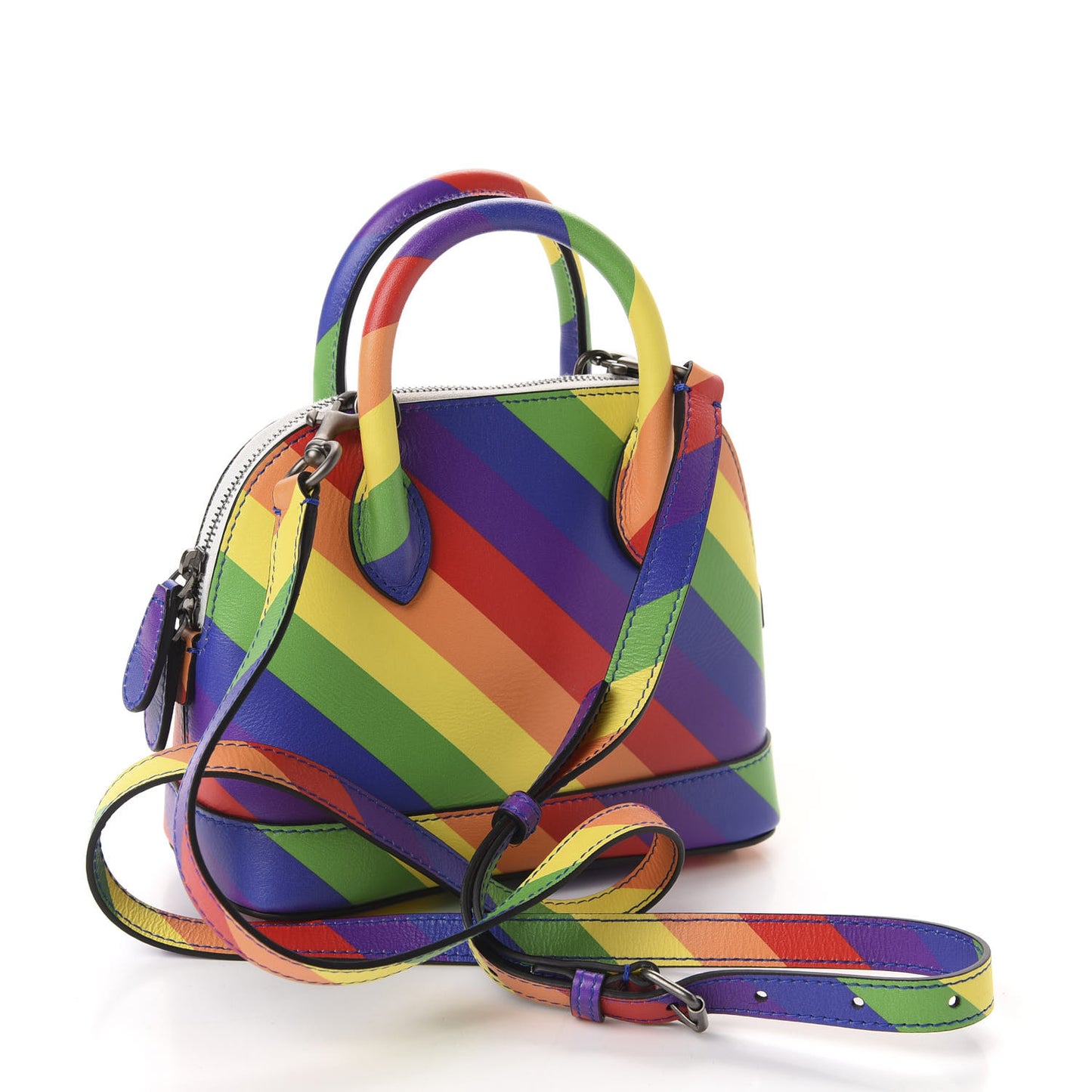 Smooth Calfskin Logo Rainbow XXS Ville Top Handle Bag Multicolor