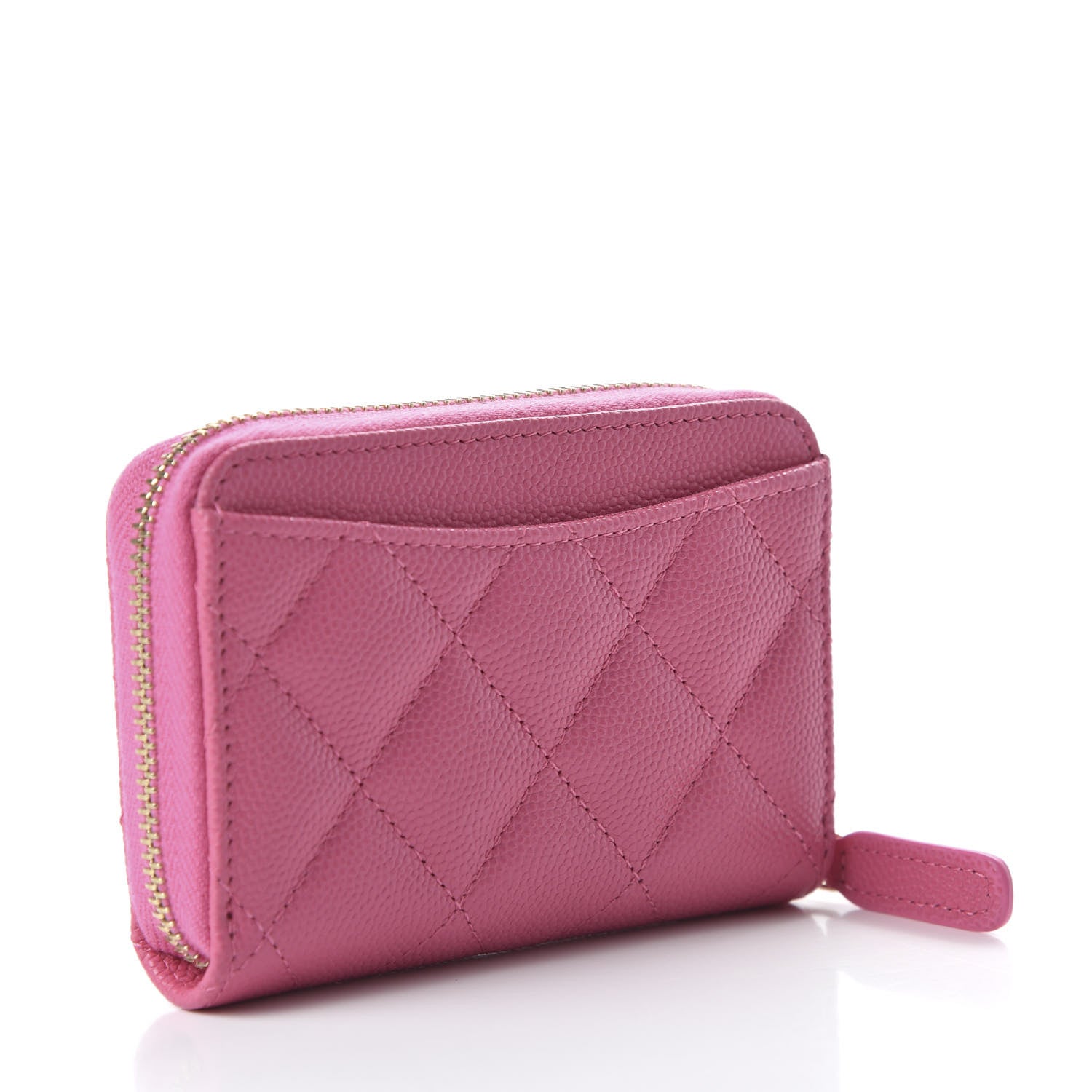 Chanel Caviar Quilted Zip Coin Purse Pink 3 of 10