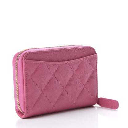 Chanel Caviar Quilted Zip Coin Purse Pink 3 of 10